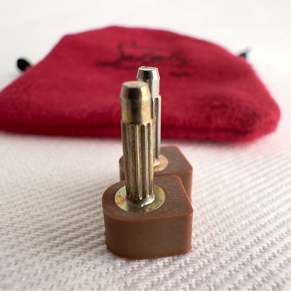 ✨CHRISTIAN LOUBOUTIN Stiletto Heel Taps With Pouch Beige Nude - Picture 5 of 7